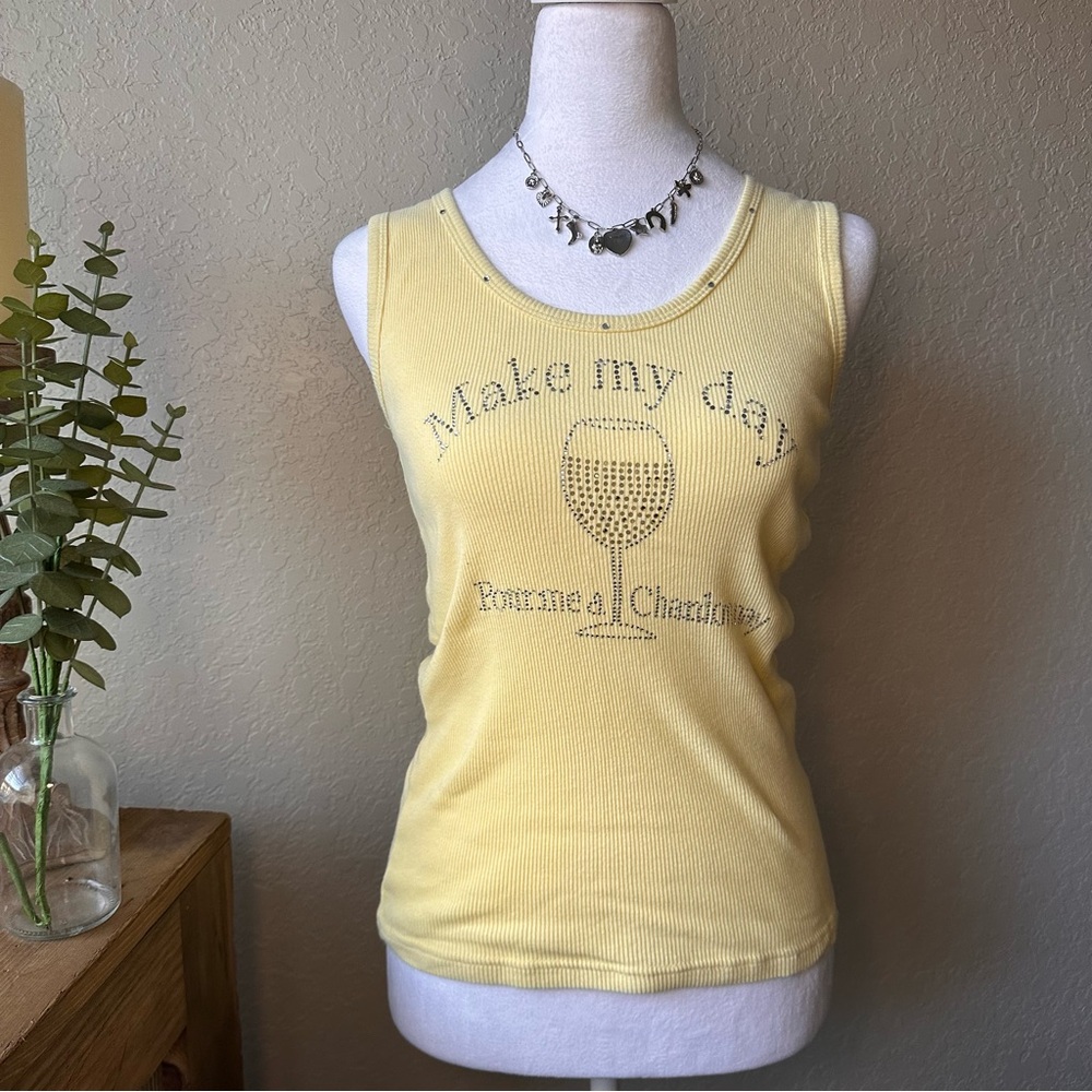 Lucky Brand Pale Yellow Ribbed Tank Top
